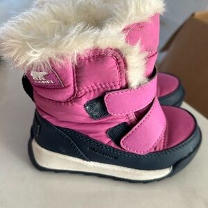 Pink sorel toddler boots size 6